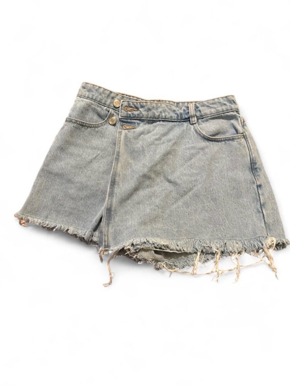 Zara Light Blue Distressed Denim Skort